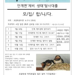 2. 안계마을학교 제비탐사대를 모집합니다.